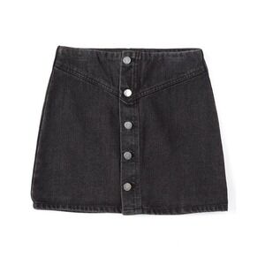 GB Black‎ Denim Mini Skirt Button Front Casual Everyday Trendy Womens